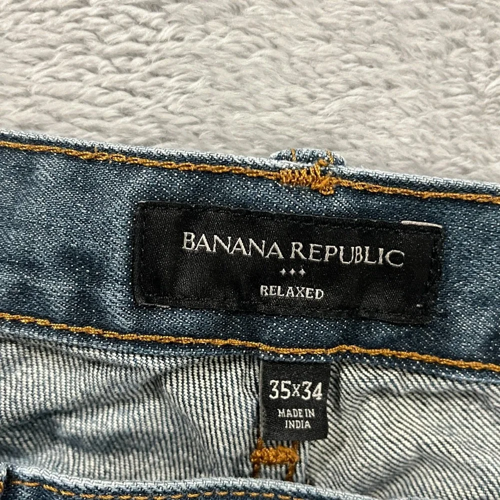 Banana Republic Men 35x34 (fit 34x33)‎ Relaxed Straight Jeans Blue Fade Western